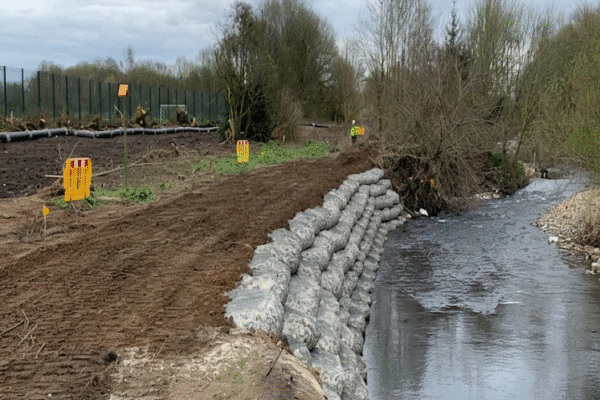 Erosionsskydd med rockbags i slänt